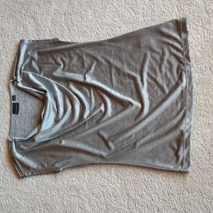 Silver zip shoulder tank for dress or fun.